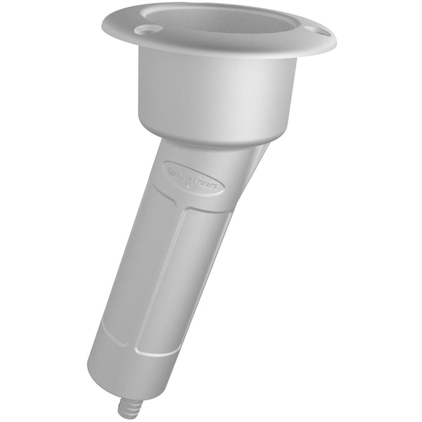Mate Series Plastic 15 Rod  Cup Holder - Drain - Round Top - White [P1015DW] - Houseboatparts.com