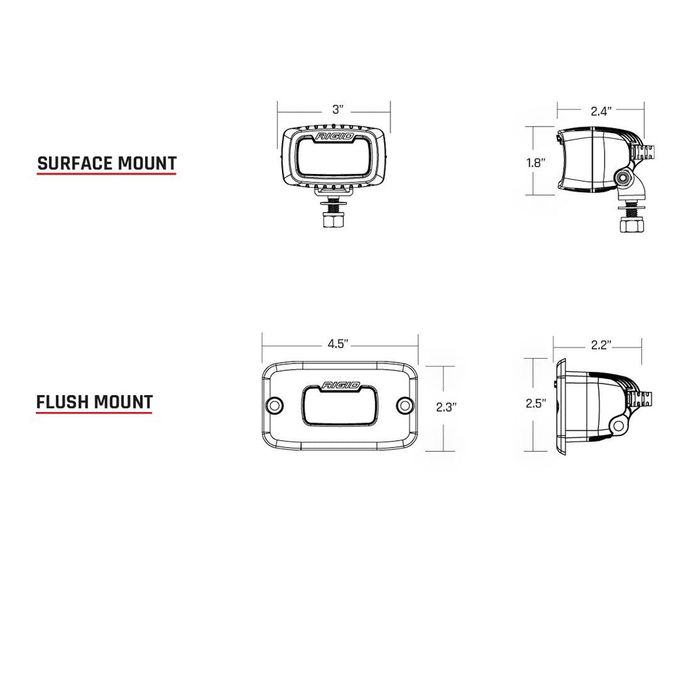 RIGID Industries SR-M Series PRO Diffused Backup Kit - Black [980013] - Houseboatparts.com