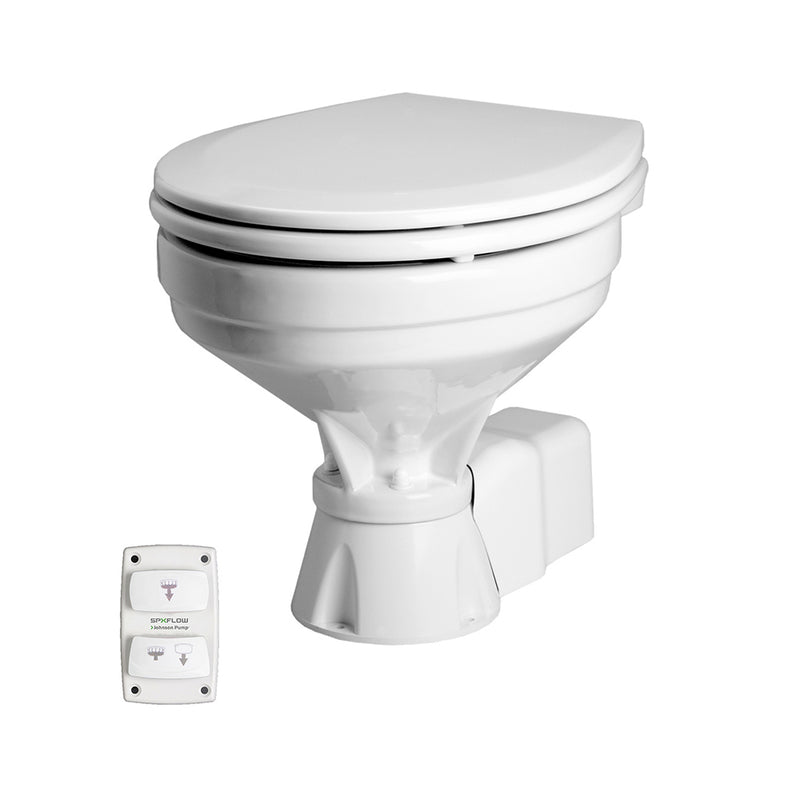 Johnson Pump Aqua T Toilet - Electric - Comfort - 12V w/Solenoid [80-47232-03] - Houseboatparts.com