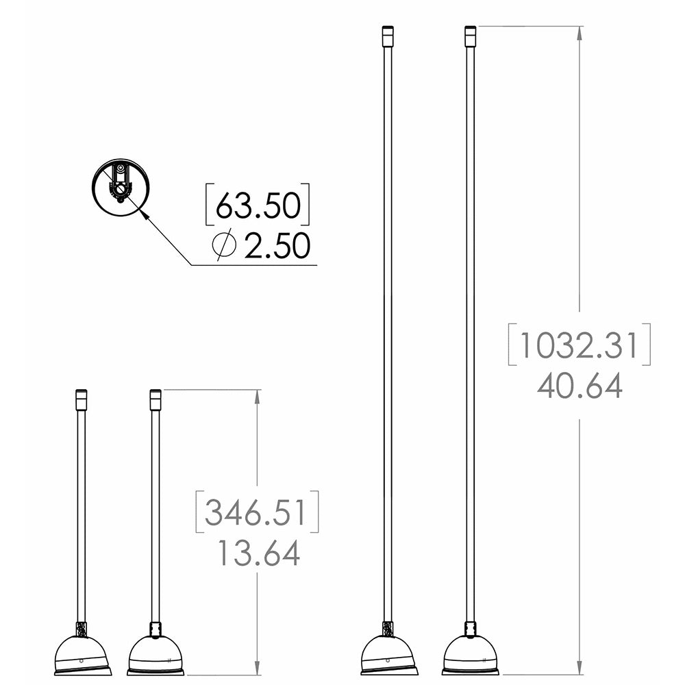 Lumitec Contour Anchor Light - 39" - Black Shaft White Base [101584] - Houseboatparts.com