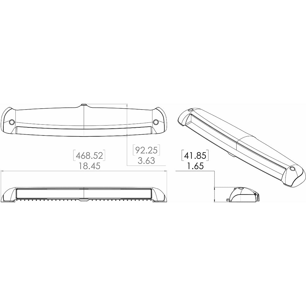 Lumitec Razor 18" Light Bar -Flood - White [101586] - Houseboatparts.com