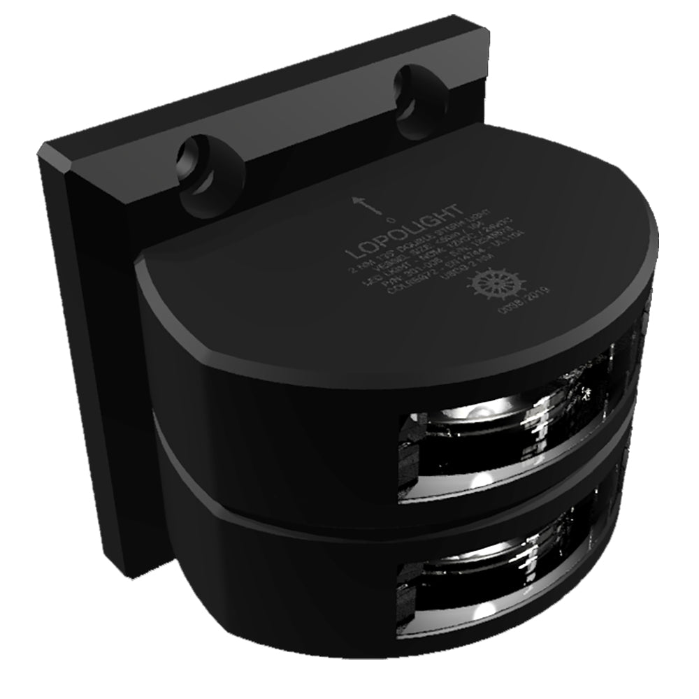 Lopolight Double Stern Light - 2nm - Black Housing - Vertical Mount [301-006ST-B] - Houseboatparts.com