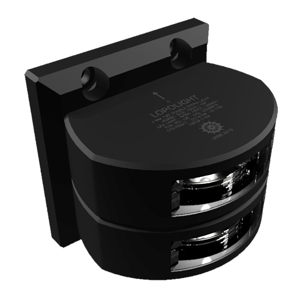 Lopolight Double Stern Light - 3nm - Black Housing - Vertical Mount [301-106ST-B] - Houseboatparts.com