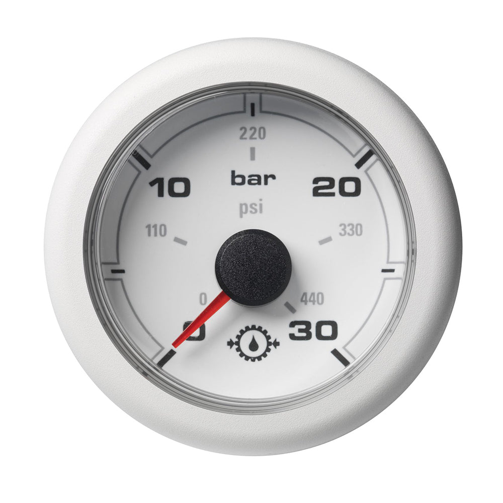 Veratron 52MM (2-1/16") OceanLink Transmission Oil Pressure Gauge - 30 Bar/440 PSI - White Dial  Bezel [A2C1066050001] - Houseboatparts.com