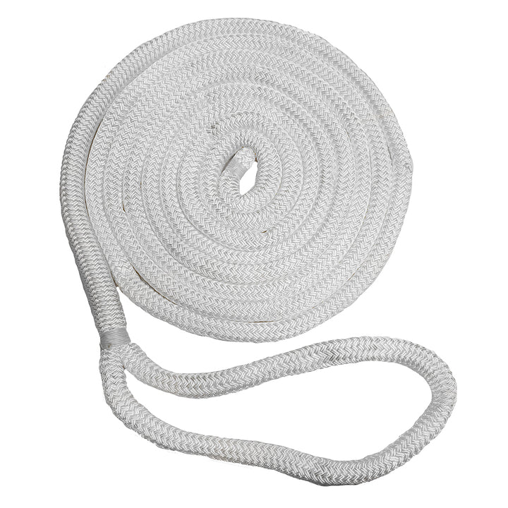 New England Ropes 5/8" x 25 Nylon Double Braid Dock Line - White [C5050-20-00025] - Houseboatparts.com