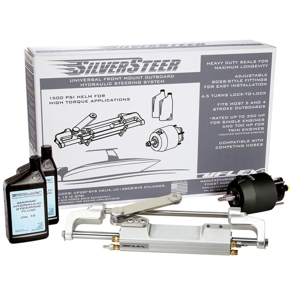 Uflex SilverSteer Front Mount Outboard Hydraulic Steering System w/ UC130 - SVS - 1 Cylinder [SILVERSTEERXP1] - Houseboatparts.com