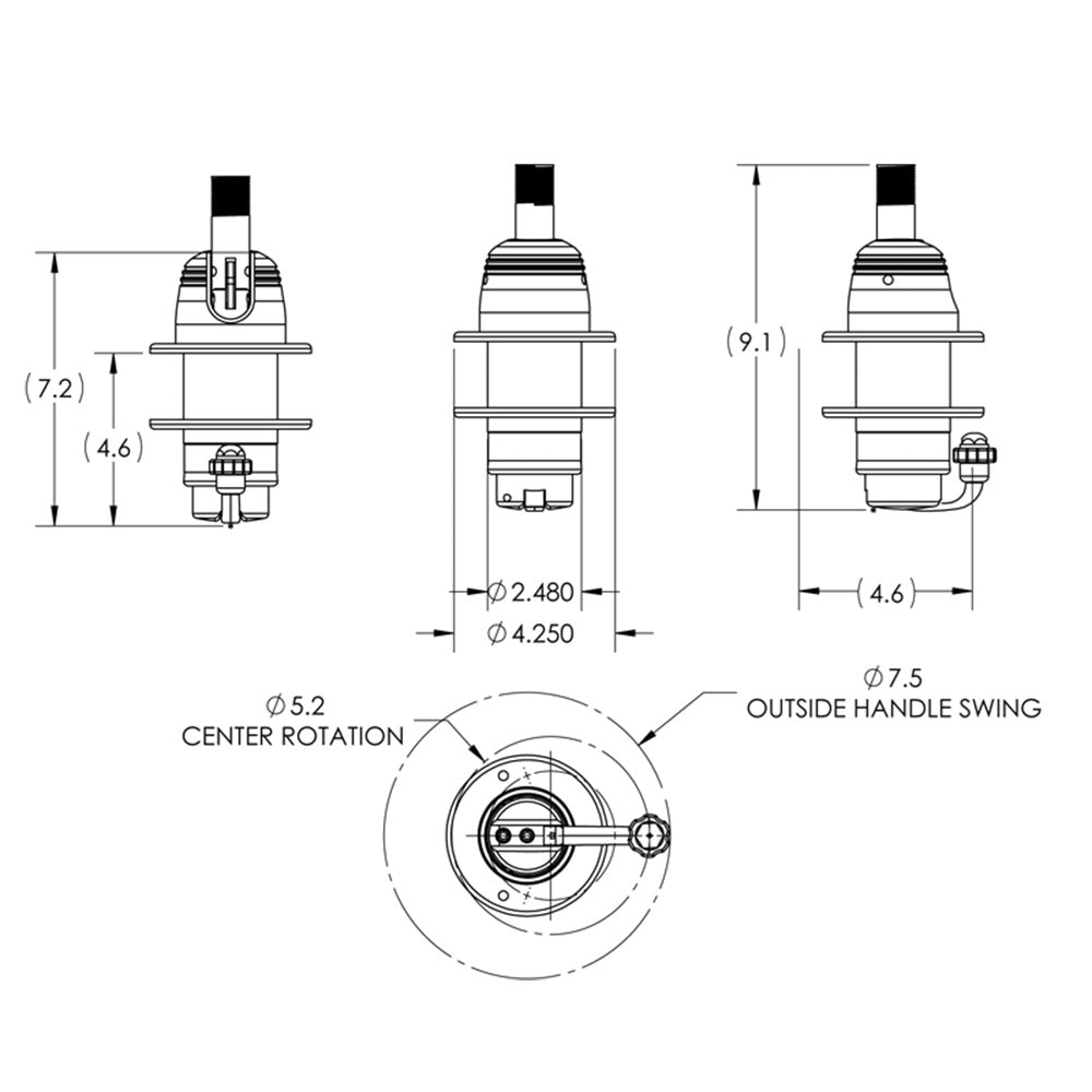 TACO Grand Slam 800 VHF Antenna Mount [GS-800-1] - Houseboatparts.com