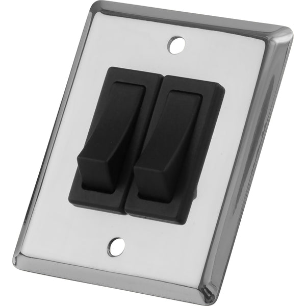 Sea-Dog Double Gang Wall Switch - Stainless Steel [403020-1] - Houseboatparts.com