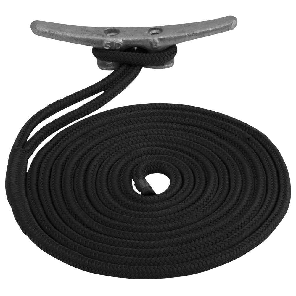 Sea-Dog Double Braided Nylon Dock Line - 5/8" x 35 - Black [302116035BK-1] - Houseboatparts.com