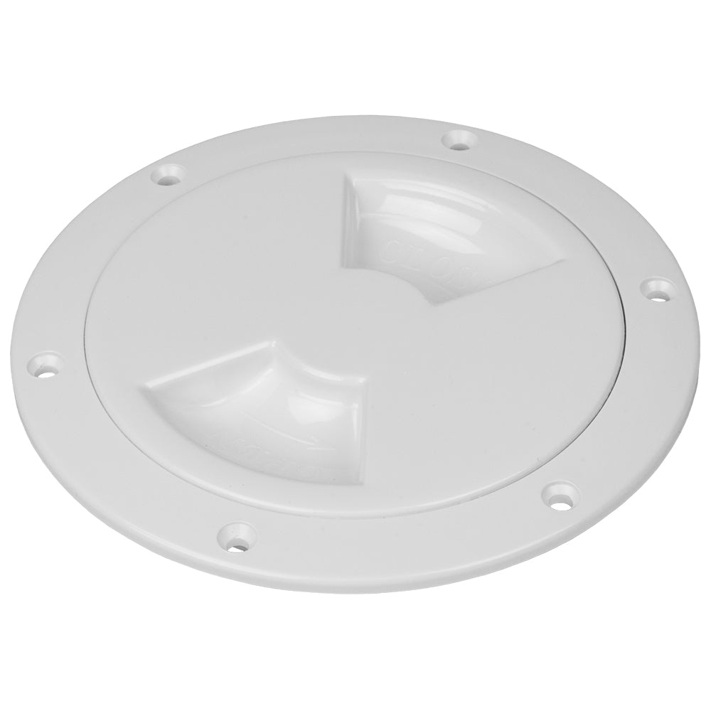 Sea-Dog Quarter-Turn Smooth Deck Plate w/Internal Collar - White - 8" [336380-1] - Houseboatparts.com