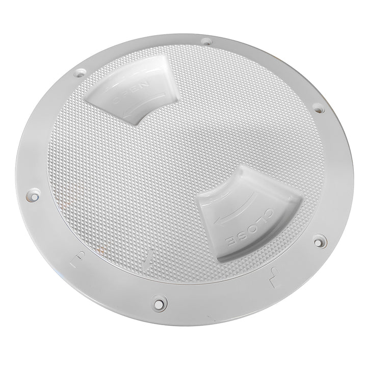 Sea-Dog Quarter-Turn Textured Deck Plate w/Internal Collar - White - 8" [336382-1] - Houseboatparts.com