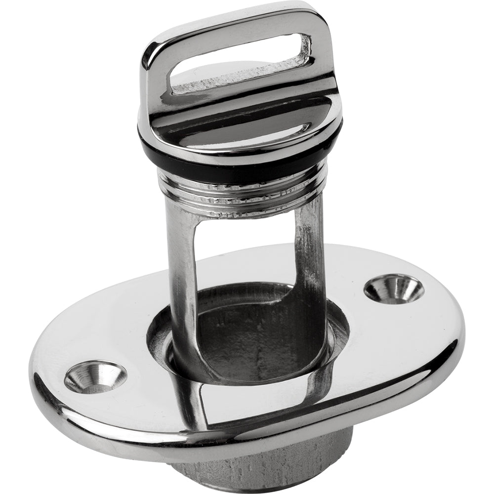 Sea-Dog Oblong Captive Garboard Drain  Plug - 316 Stainless Steel [520065-1] - Houseboatparts.com