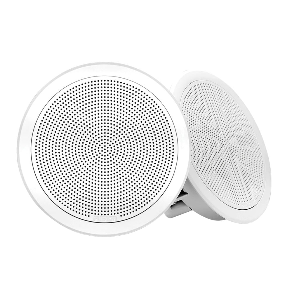 FUSION FM-F65RW FM Series 6.5" Flush Mount Round Marine Speakers - White Grill - 120W [010-02299-00] - Houseboatparts.com