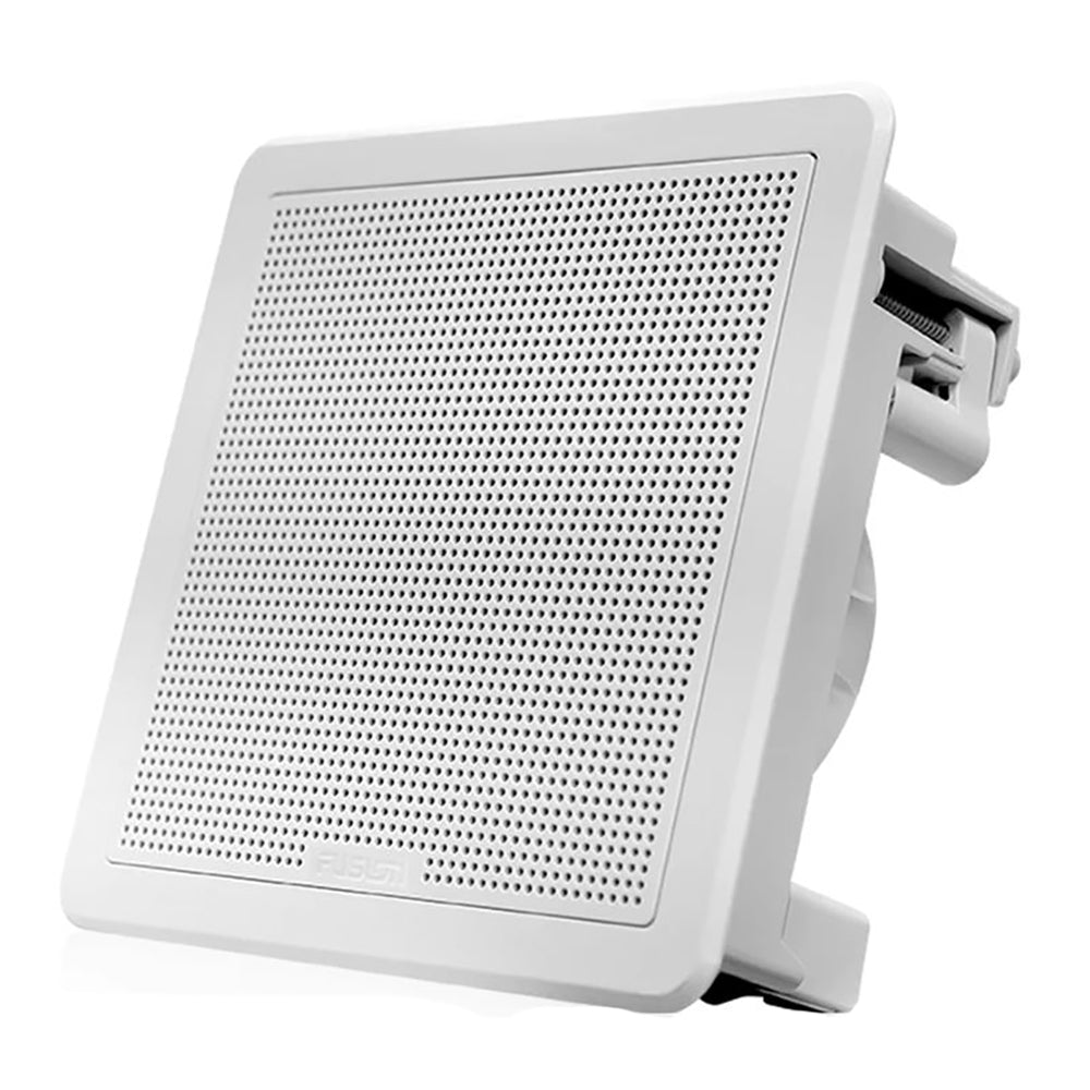 FUSION FM-65SW FM Series 6.5" 120 Flush Mount Square Marine Speakers - White Grill - 120W [010-02299-10] - Houseboatparts.com