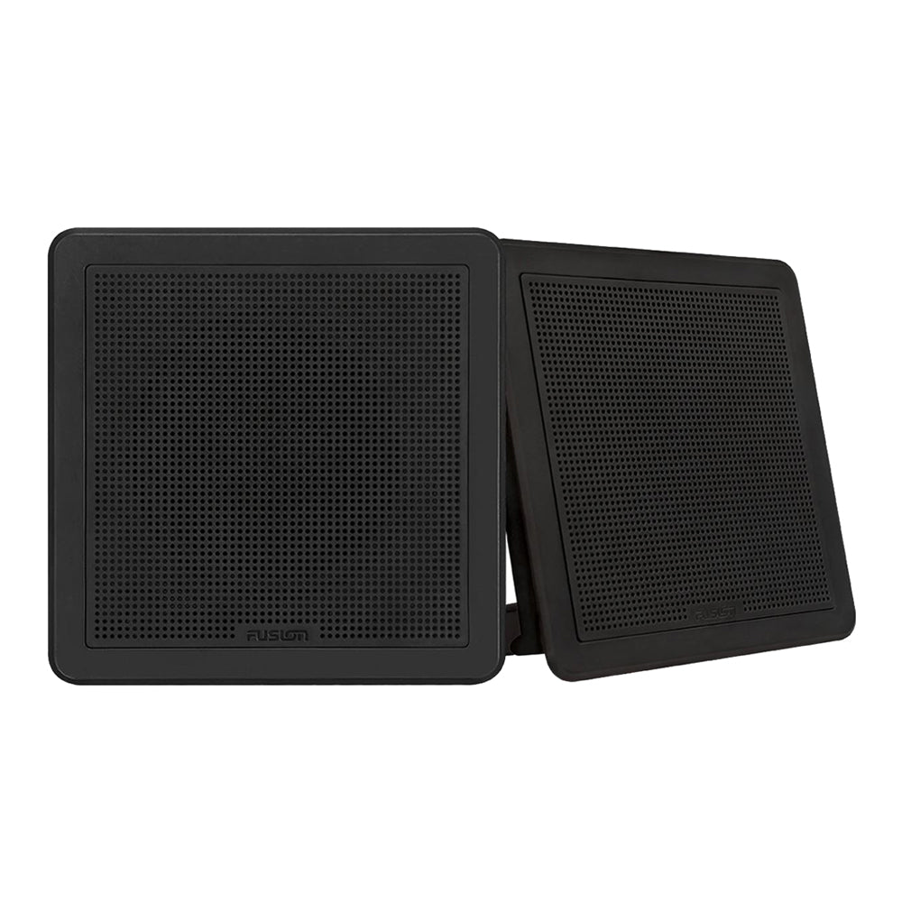 FUSION FM-65SB FM Series 6.5" 120 Flush Mount Square Marine Speakers - Black Grill - 120W [010-02299-11] - Houseboatparts.com