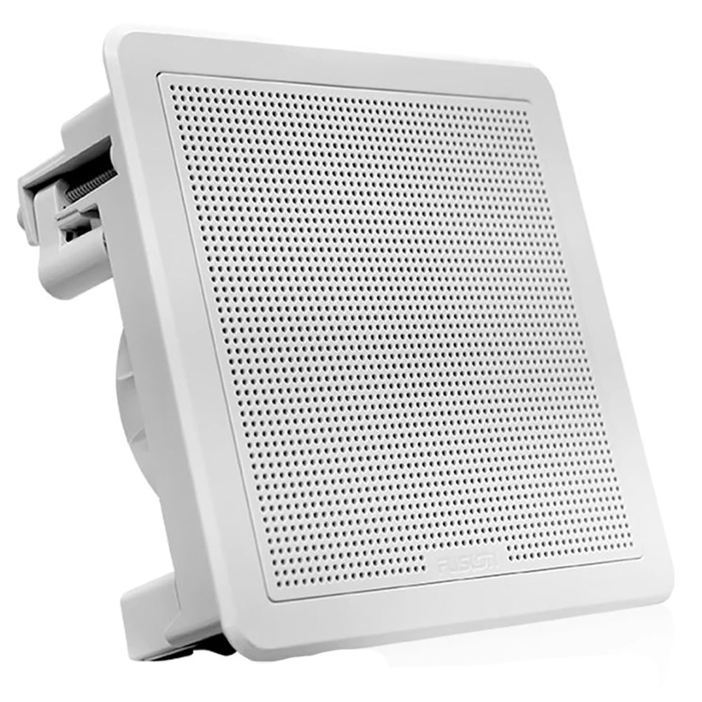 FUSION FM-F77SW FM Series 7.7" Flush Mount Square Marine Speakers - White Grill - 200W [010-02300-10] - Houseboatparts.com