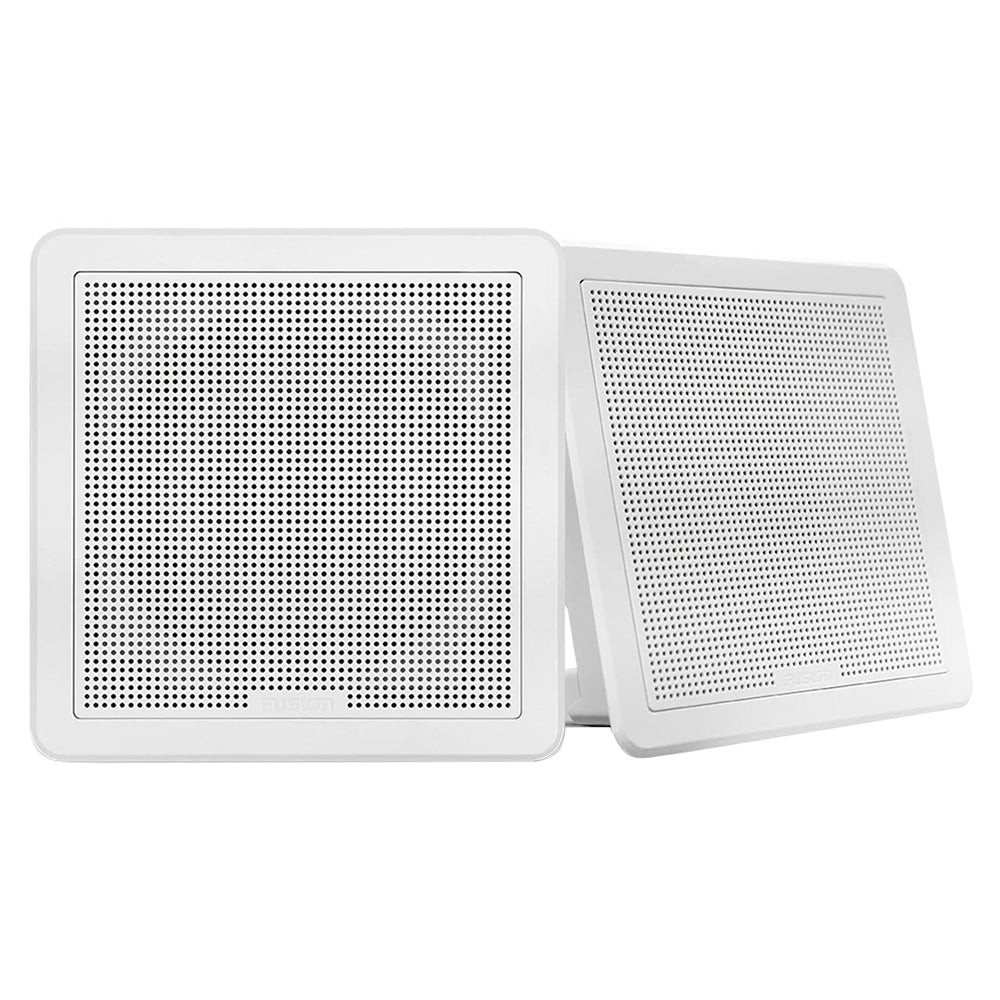 FUSION FM-F77SW FM Series 7.7" Flush Mount Square Marine Speakers - White Grill - 200W [010-02300-10] - Houseboatparts.com