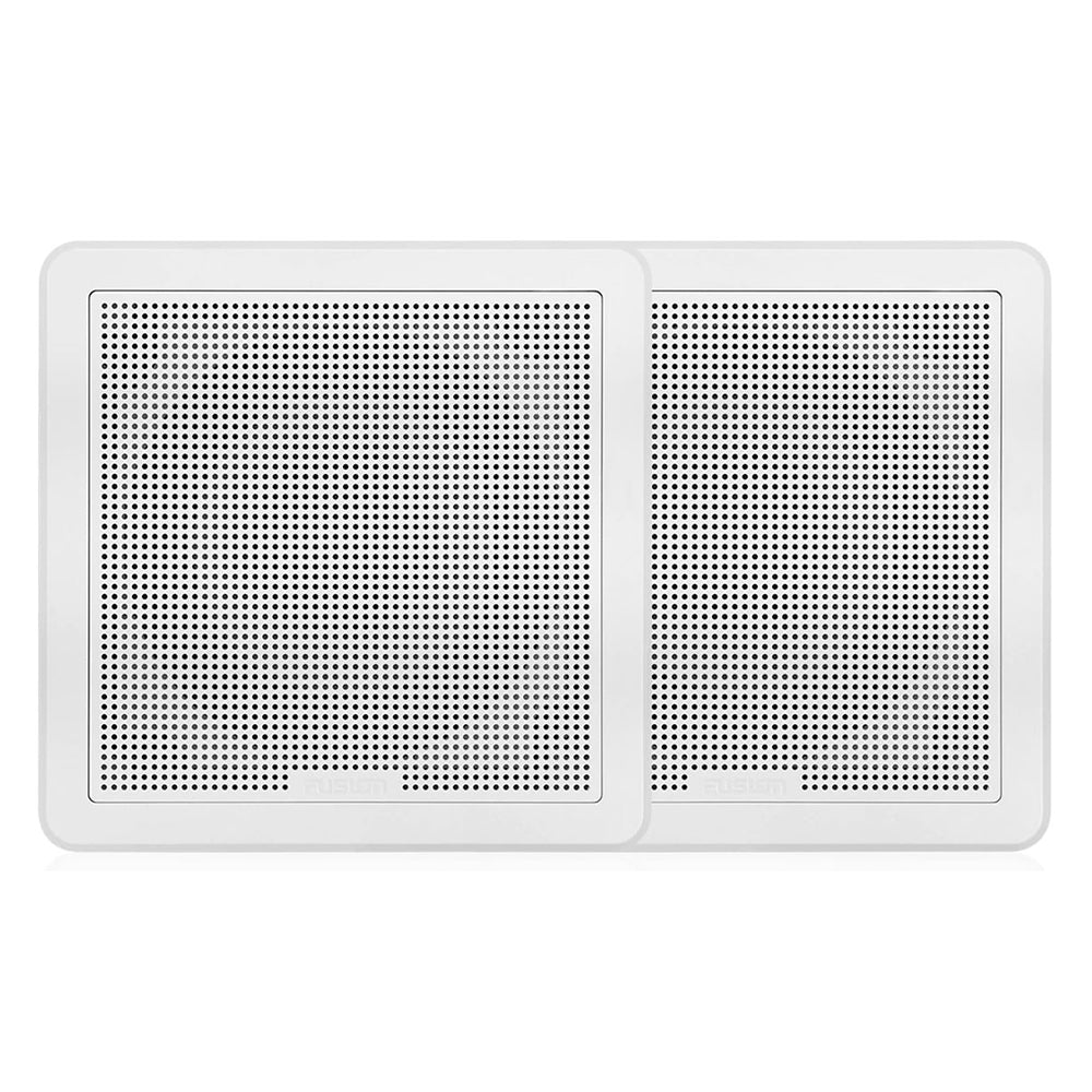 FUSION FM-F77SW FM Series 7.7" Flush Mount Square Marine Speakers - White Grill - 200W [010-02300-10] - Houseboatparts.com