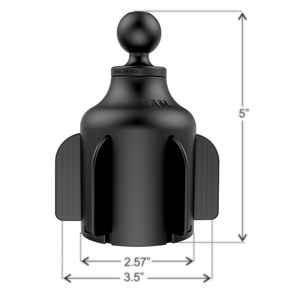 RAM Mount RAM Stubby Cup Holder Mount w/Round Plate [RAP-B-299-4-202U] - Houseboatparts.com