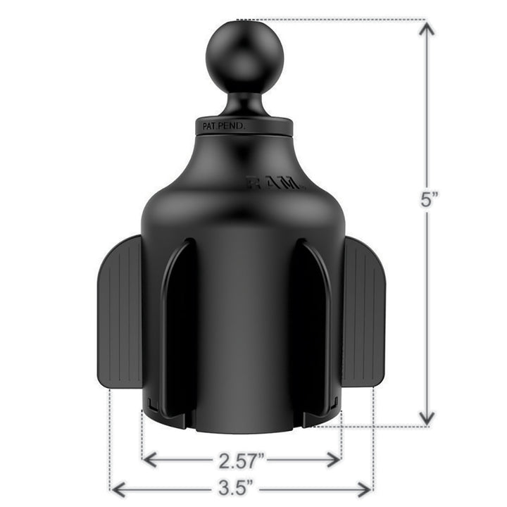 RAM Mount RAM Stubby Cup Holder Mount w/Diamond Plate [RAP-B-299-4-238U]
