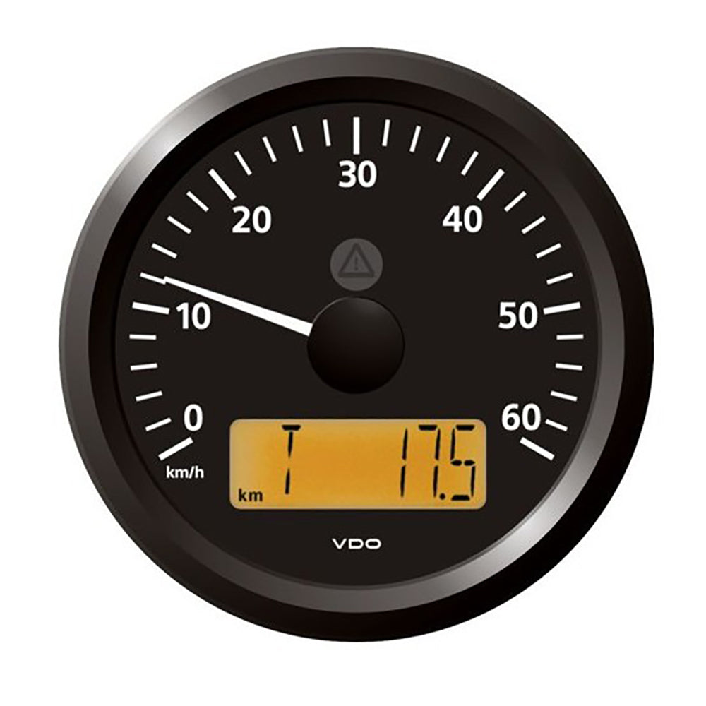 Veratron 3-3/8" (85 mm) ViewLine Speedometer - 0 to 60 KMH - 12/24V - Black Dial  Triangular Bezel [A2C59512367] - Houseboatparts.com