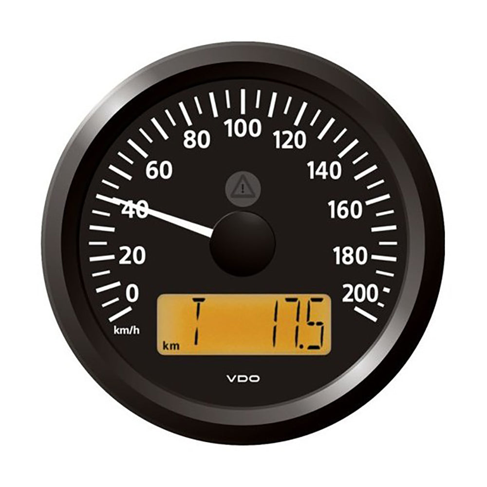 Veratron 3-3/8" (85 mm) ViewLine Speedometer - 0 to 200 KMH - 12/24V - Black Dial  Triangular Bezel [A2C59512370] - Houseboatparts.com