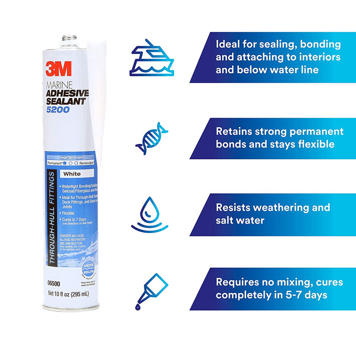 3M 5200 Silicone (White 10oz) - Houseboatparts.com