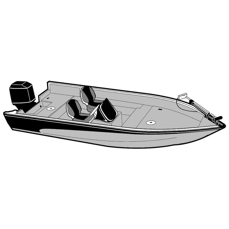 Carver Performance Poly-Guard Styled-to-Fit Boat Cover f/15.5 V-Hull Side Console Fishing Boats - Grey [72215P-10] - Houseboatparts.com