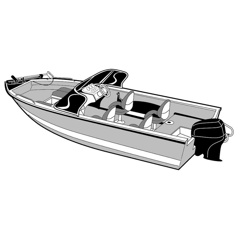 Carver Performance Poly-Guard Wide Series Styled-to-Fit Boat Cover f/16.5 Aluminum V-Hull Boats w/Walk-Thru Windshield - Grey [72316P-10] - Houseboatparts.com