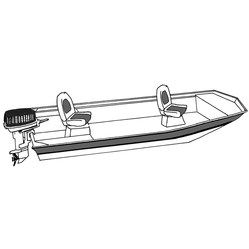 Carver Performance Poly-Guard Styled-to-Fit Boat Cover f/16.5 Open Jon Boats - Shadow Grass [74203C-SG] - Houseboatparts.com