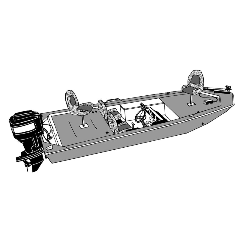 Carver Performance Poly-Guard Styled-to-Fit Boat Cover f/15.5 Jon Style Bass Boats - Shadow Grass [77815C-SG] - Houseboatparts.com