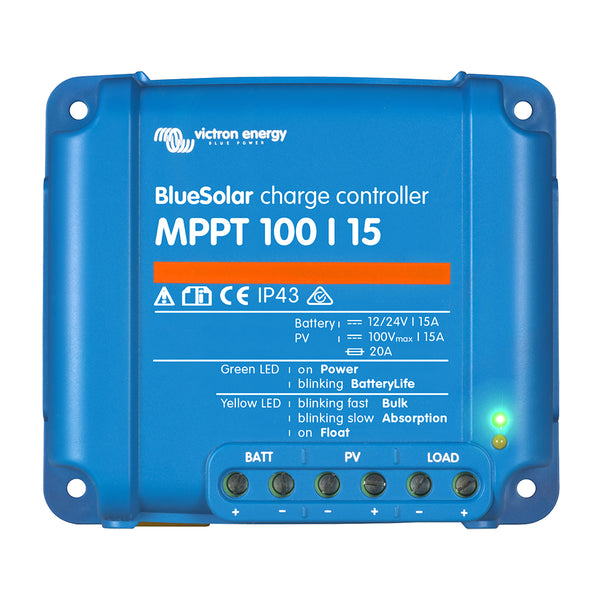 Victron BlueSolar MPPT Charge Controller - 100V - 15AMP - UL Approved [SCC010015200R] - Houseboatparts.com