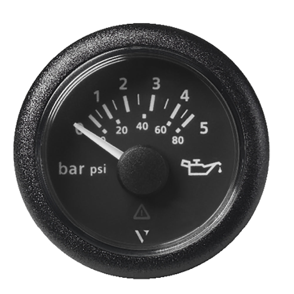 Veratron 52 MM (2-1/16") ViewLine Oil Pressure Gauge 5 Bar/80 PSI - Black Dial  Round Bezel [A2C59514123] - Houseboatparts.com