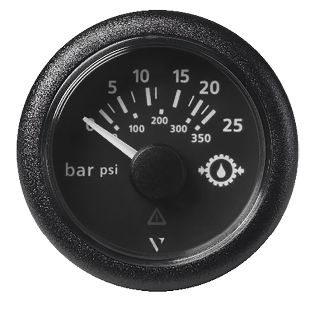 Veratron 52MM (2 - 1/16") ViewLine Transmission Oil Pressure 25 Bar/350 PSI - Black Dial Round Bezel [A2C59514136] - Houseboatparts.com
