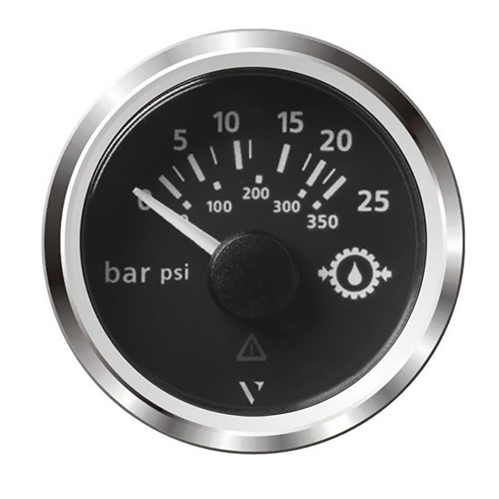 Veratron 52MM (2-1/16") ViewLine Transmission Oil Pressure 25 Bar/350 PSI - Black Dial  Chrome Triangular Bezel [A2C59514137] - Houseboatparts.com