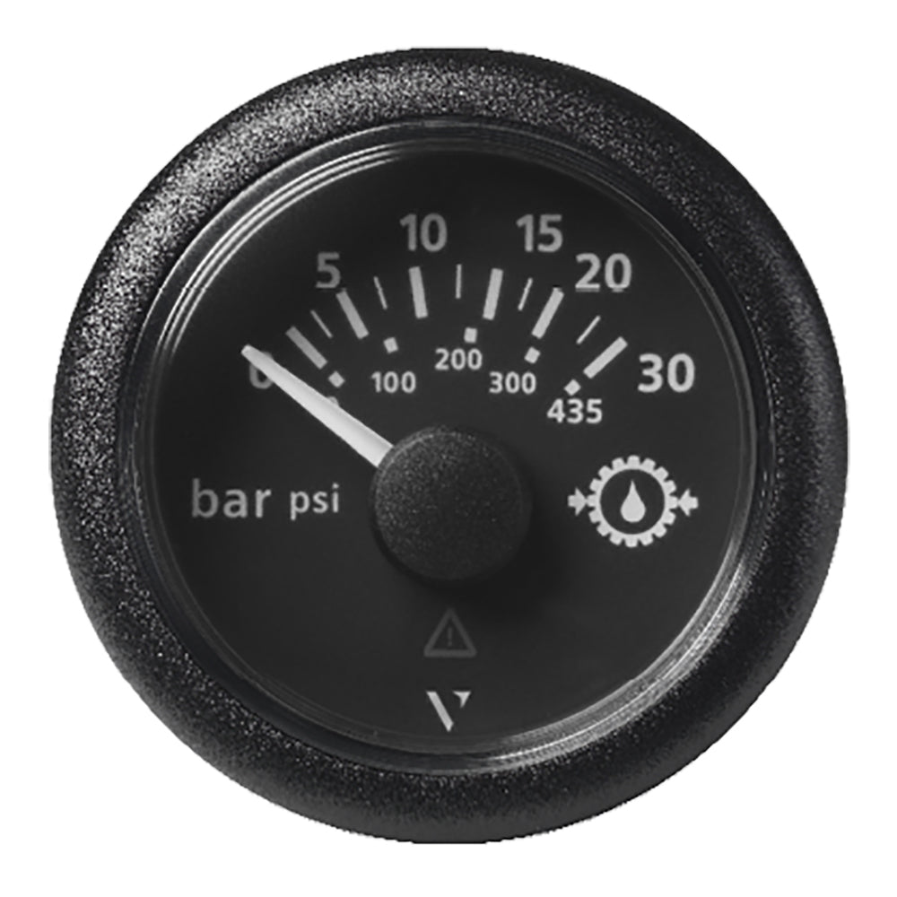 Veratron 52MM (2 - 1/16") ViewLine Transmission Oil Pressure 30 Bar/435 PSI - Black Dial Round Bezel [A2C59514141] - Houseboatparts.com