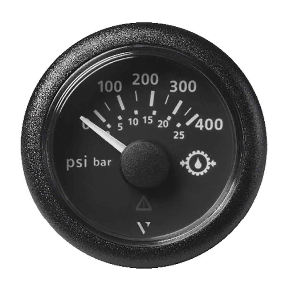 Veratron 2-1/16" (52mm) ViewLine Transmission Oil Pressure 400 PSI/25 Bar - Black Dial  Round Bezel [A2C59514145] - Houseboatparts.com