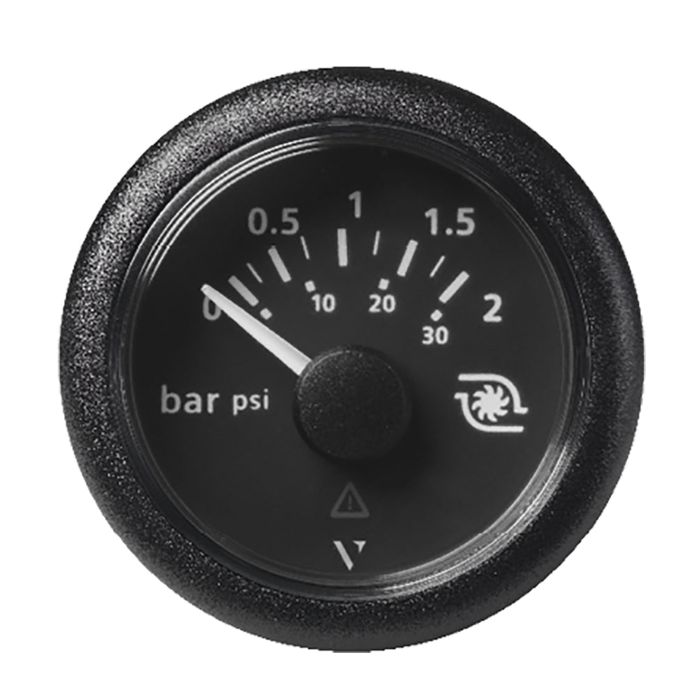 Veratron 52MM (2-1/16") ViewLine Boost Pressure Gauge 2 Bar/30 PSI - Black Dial  Round Bezel [A2C59514149] - Houseboatparts.com