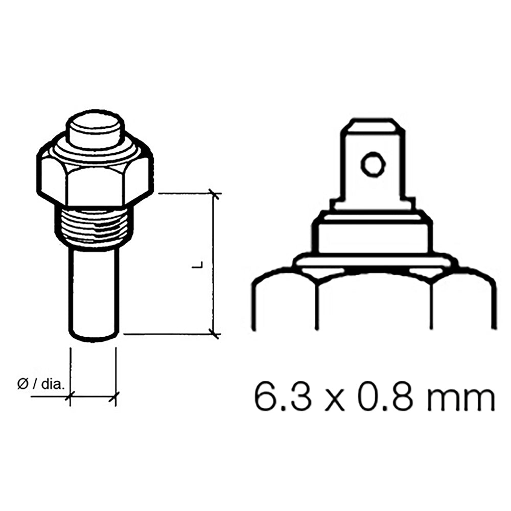 Veratron Engine Oil Temperature Sensor - Single Pole, Common Ground - 50 - 150C/120 - 300F - 6/24V - M14 x 1.5 Thread [323 - 801 - 004 - 002N] - Houseboatparts.com