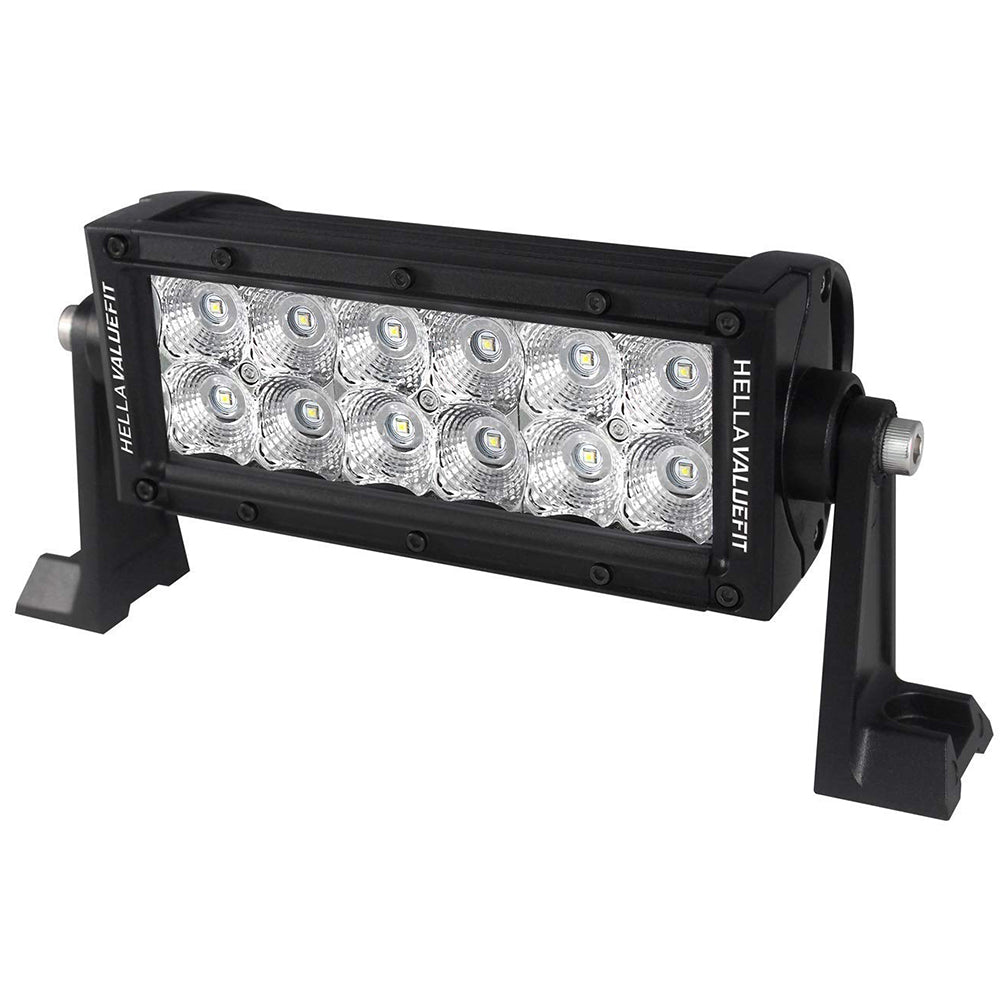 Hella Marine Value Fit Sport Series 12 LED Flood Light Bar - 8" - Black [357208001] - Houseboatparts.com