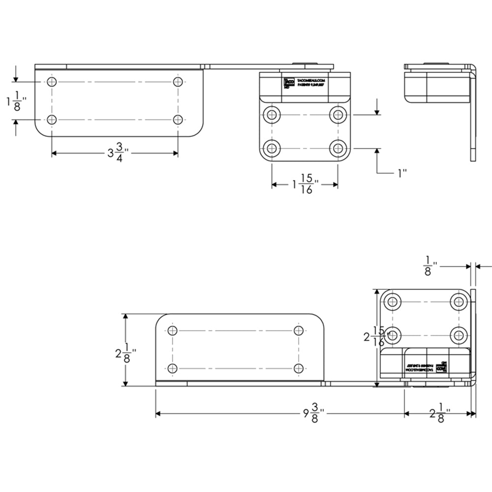 TACO Command Ratchet Hinges - 9-3/8" - Polished 316 Stainless Steel - Pair [H25-0016] - Houseboatparts.com