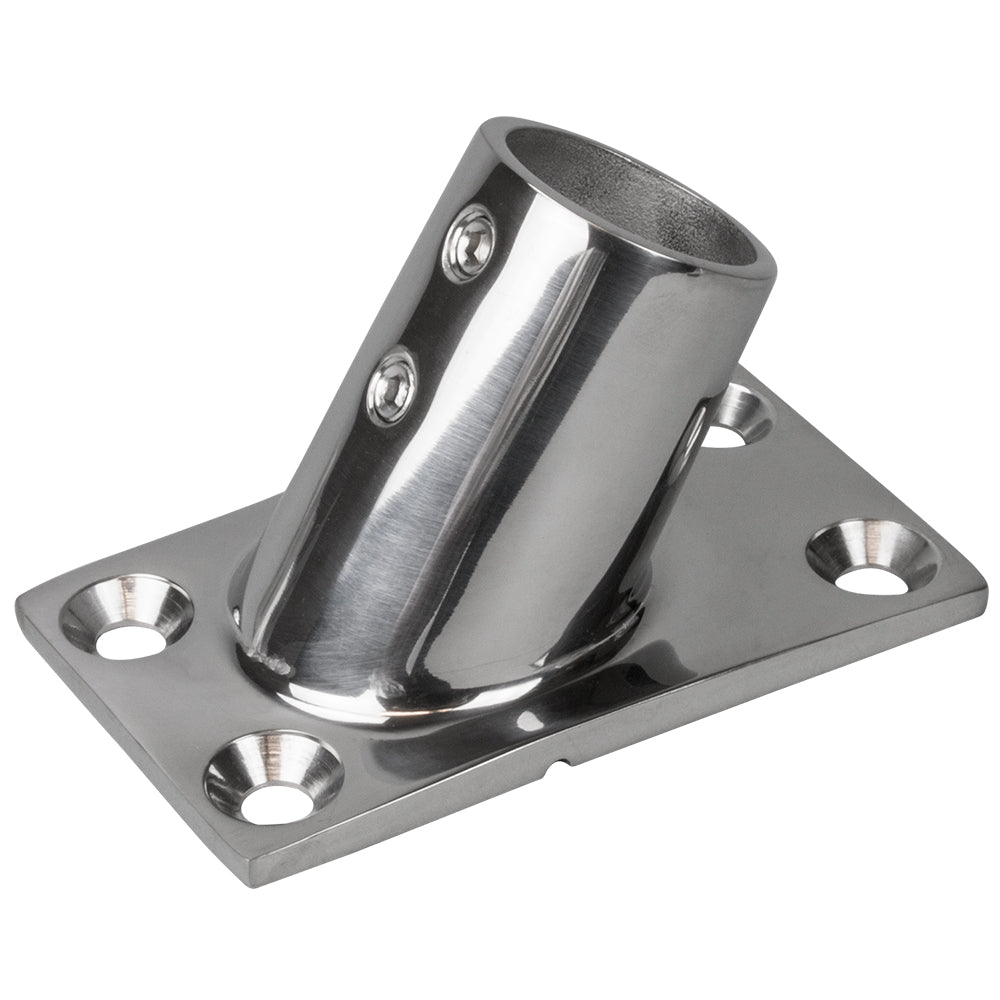 Sea-Dog Rail Base Fitting Rectangular Base 60 316 Stainless Steel - 1-7/8" x 3-1/4" - 1" OD [281601-1] - Houseboatparts.com