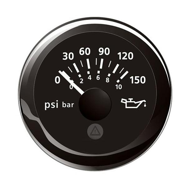 Veratron 52MM (2-1/16") ViewLine Oil Pressure Indicator 0 to 150 PSI - Black Dial  Round Bezel [A2C59514118] - Houseboatparts.com