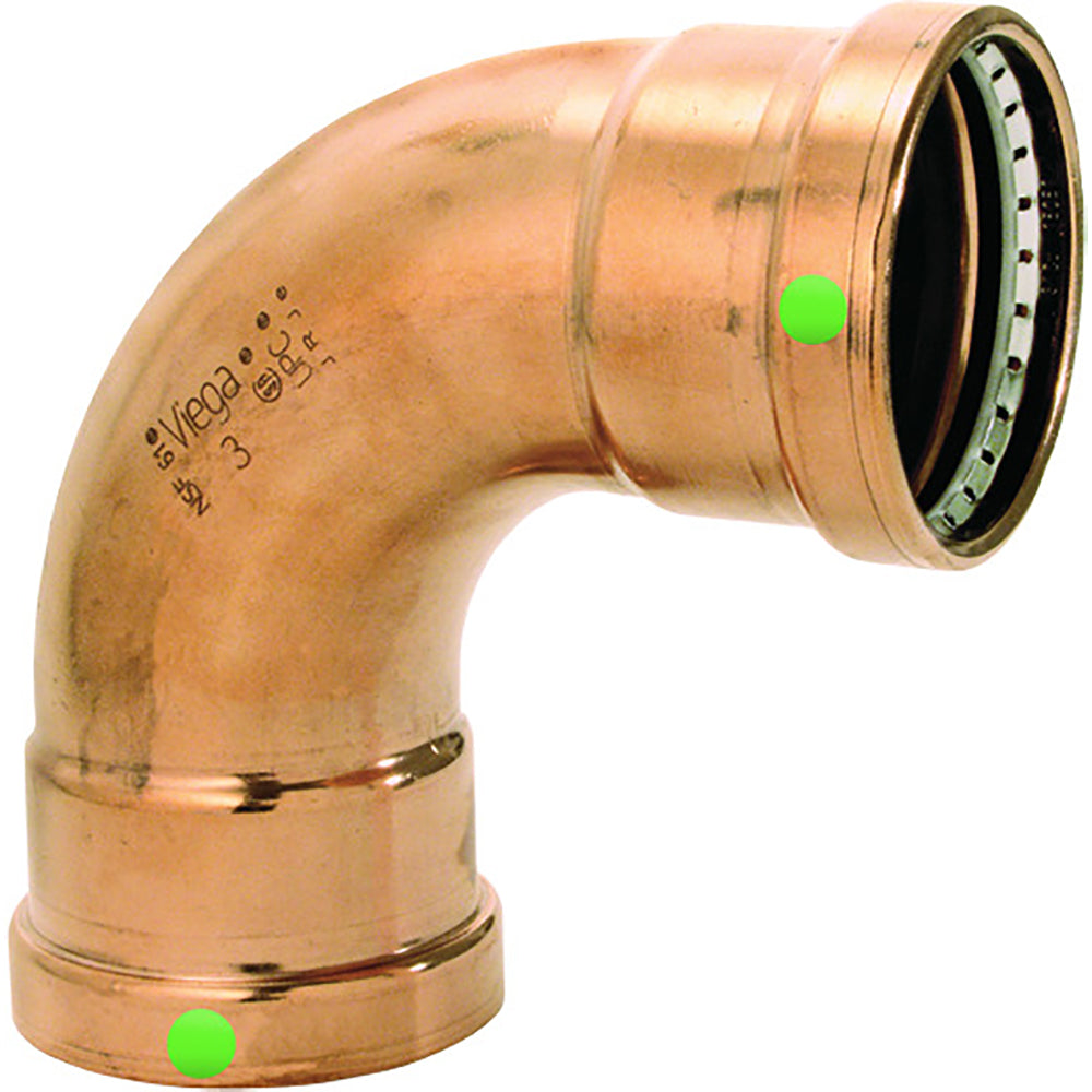 Viega ProPress 2-1/2" - 90 Copper Elbow - Double Press Connection - Smart Connect Technology [20623] - Houseboatparts.com