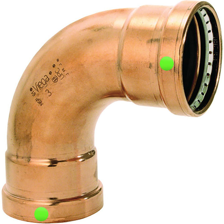 Viega ProPress 2 - 1/2" - 90 Copper Elbow - Double Press Connection - Smart Connect Technology [20623] - Houseboatparts.com