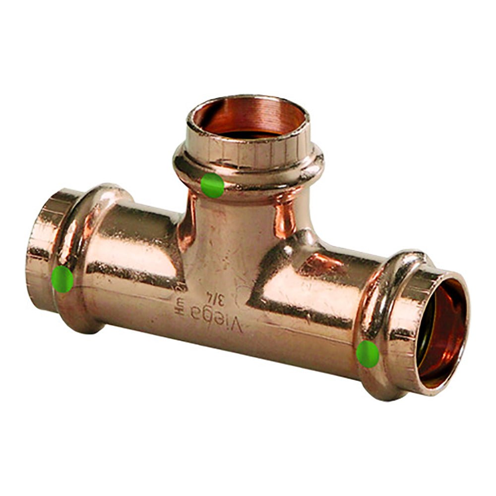 Viega ProPress 1 - 1/4" Copper Tee - Triple Press Connection - Smart Connect Technology [77442] - Houseboatparts.com