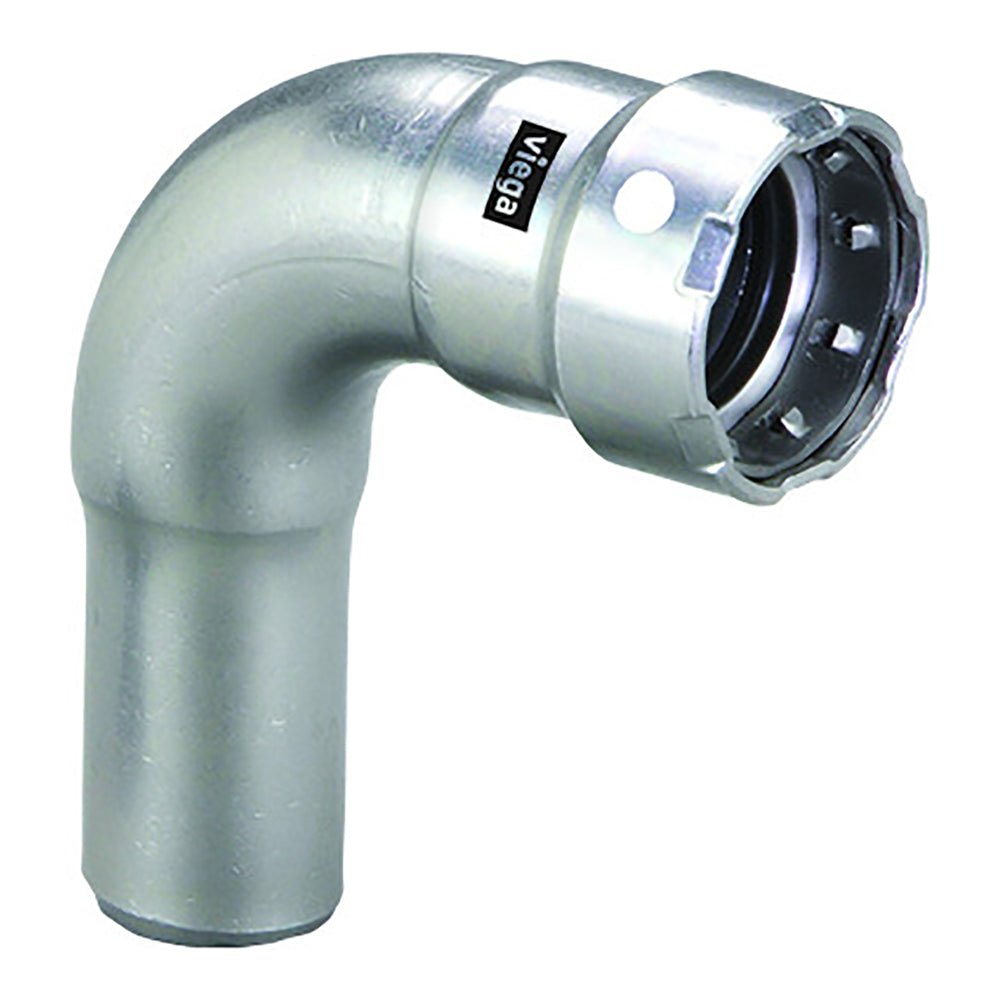Viega MegaPress 1 - 1/2" 90 Stainless Steel 304 Elbow Street - Press Connection - Smart Connect Technology [95045] - Houseboatparts.com