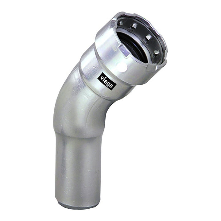 Viega MegaPress 1 - 1/2" 45 Stainless Steel 304 Elbow Street - Press Connection - Smart Connect Technology [95095] - Houseboatparts.com