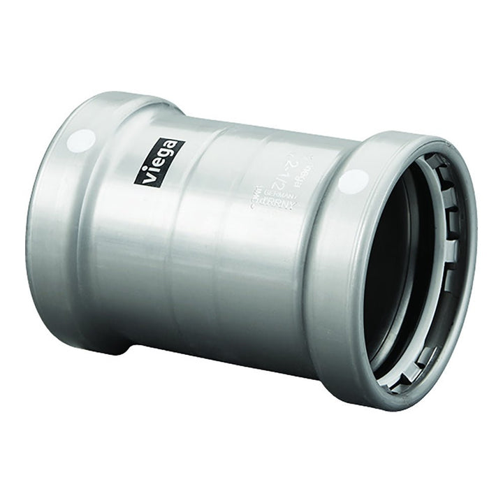 Viega MegaPress 2 - 1/2" Carbon Steel Coupling w/o Stop w/FMK - Double Press Connection - Smart Connect Technology [26685] - Houseboatparts.com