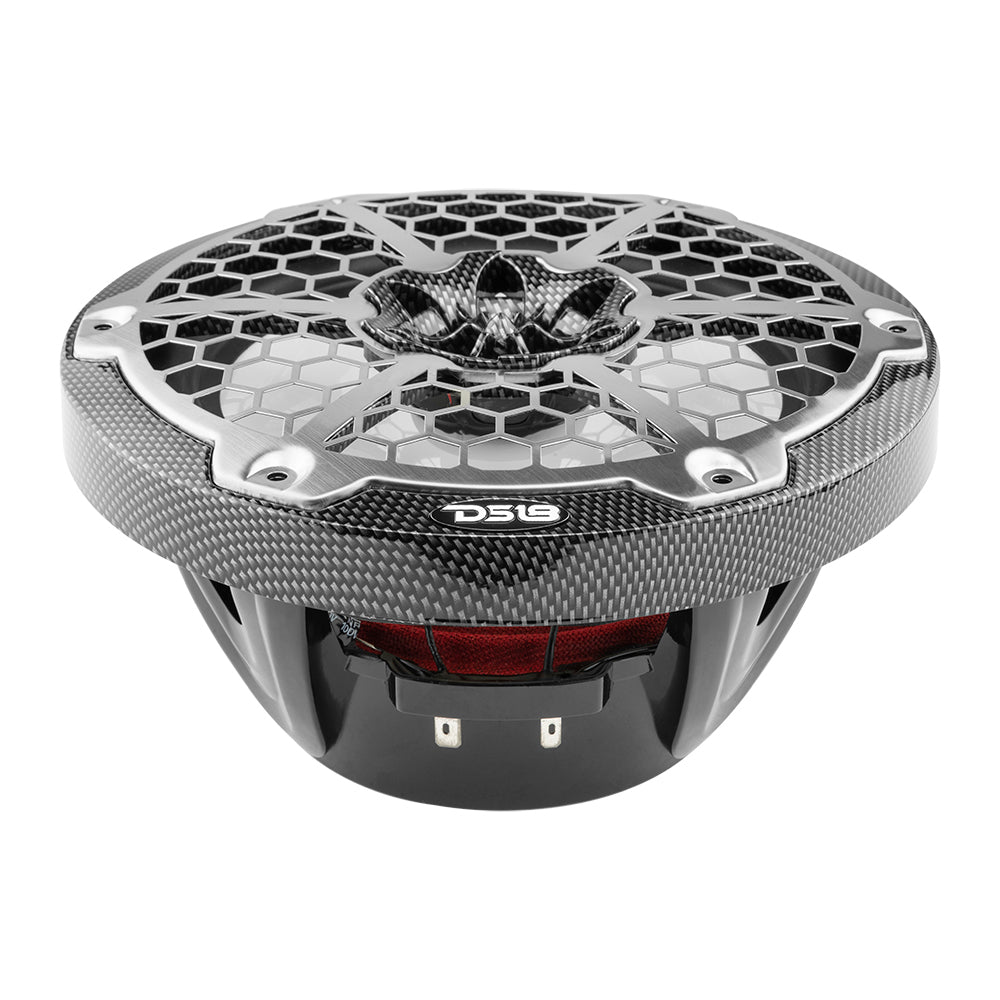 DS18 HYDRO 8" 2-Way Marine Speakers w/RGB LED Lights 450W - Black Carbon Fiber [CF-8] - Houseboatparts.com